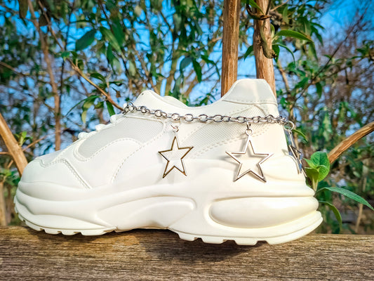 Silver Star Shoe Chains 2pc Set