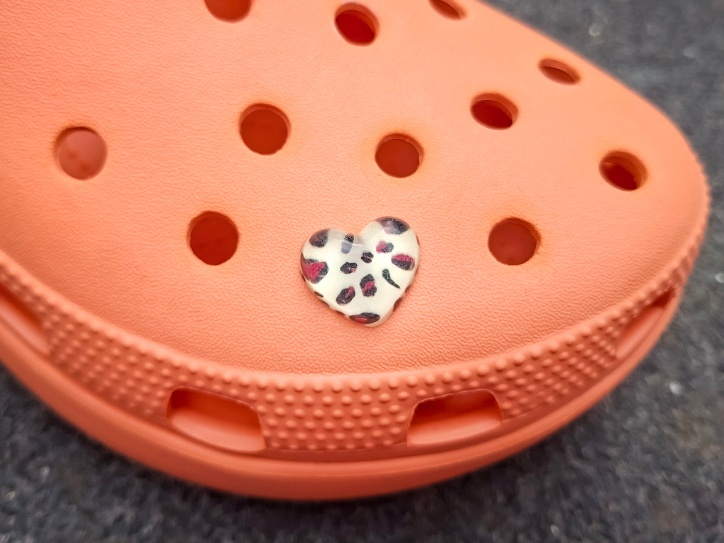 Leopard Heart Clog Charms