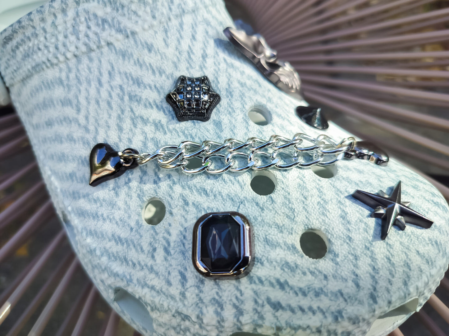 Dark Black Clog Charms 12pc Set