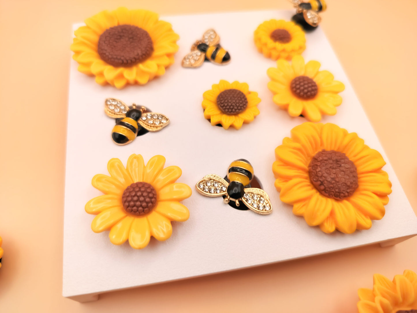 Sunflower & Bee Clog Charms 14pc Set