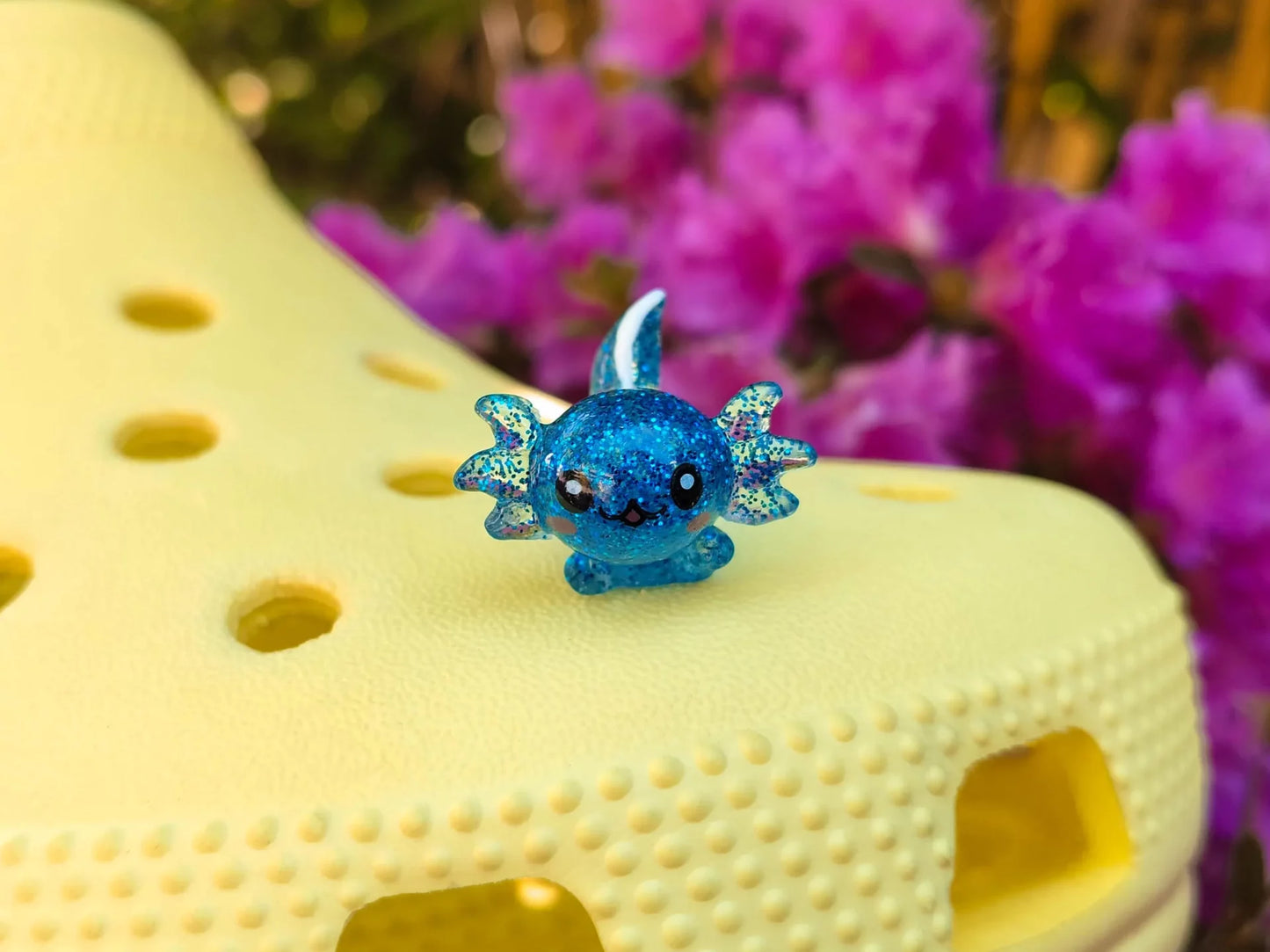 Glitter Axolotl Clog Charms