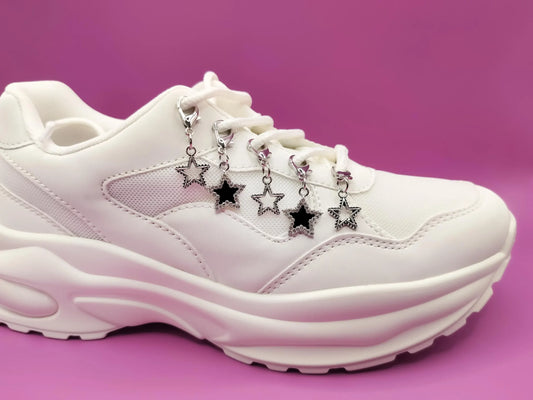 Silvery Star Shoe Charms