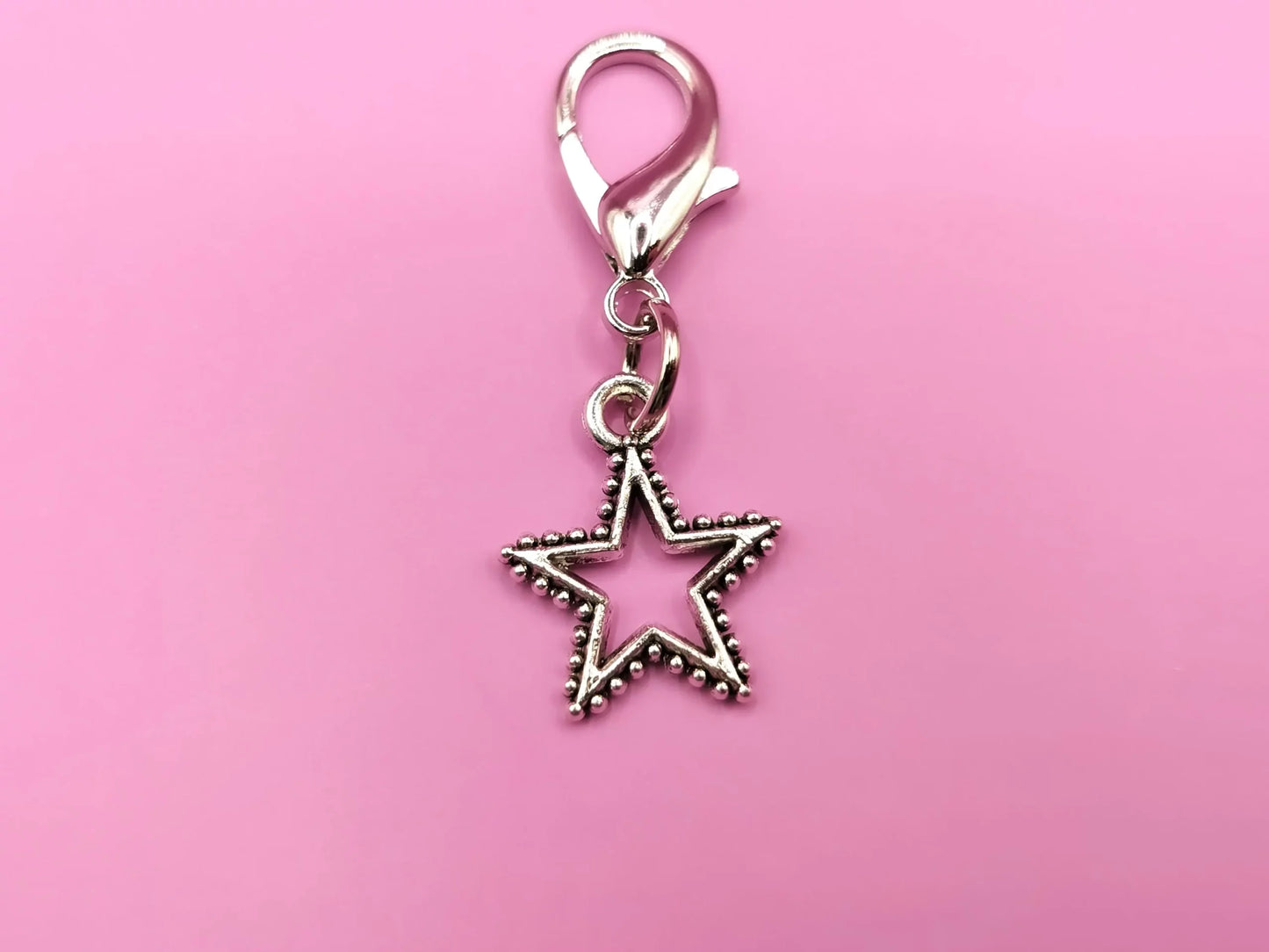 Silvery Star Shoe Charms