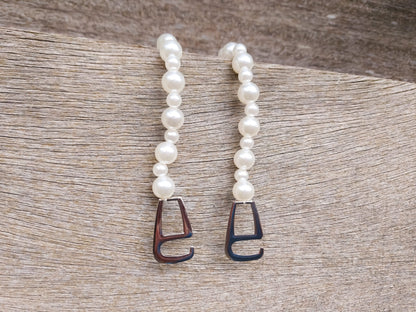 White Faux Pearl Clog Chains 2pc Set