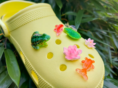 Lotus Flower Pond Clog Charms 7pc Set