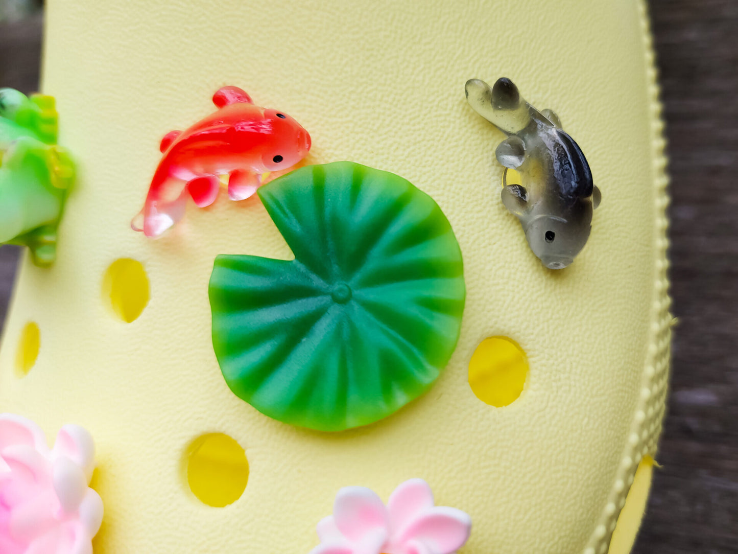 Lotus Flower Pond Clog Charms 7pc Set