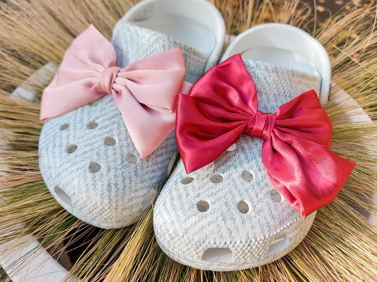 Satin Bow Clog Charms Set