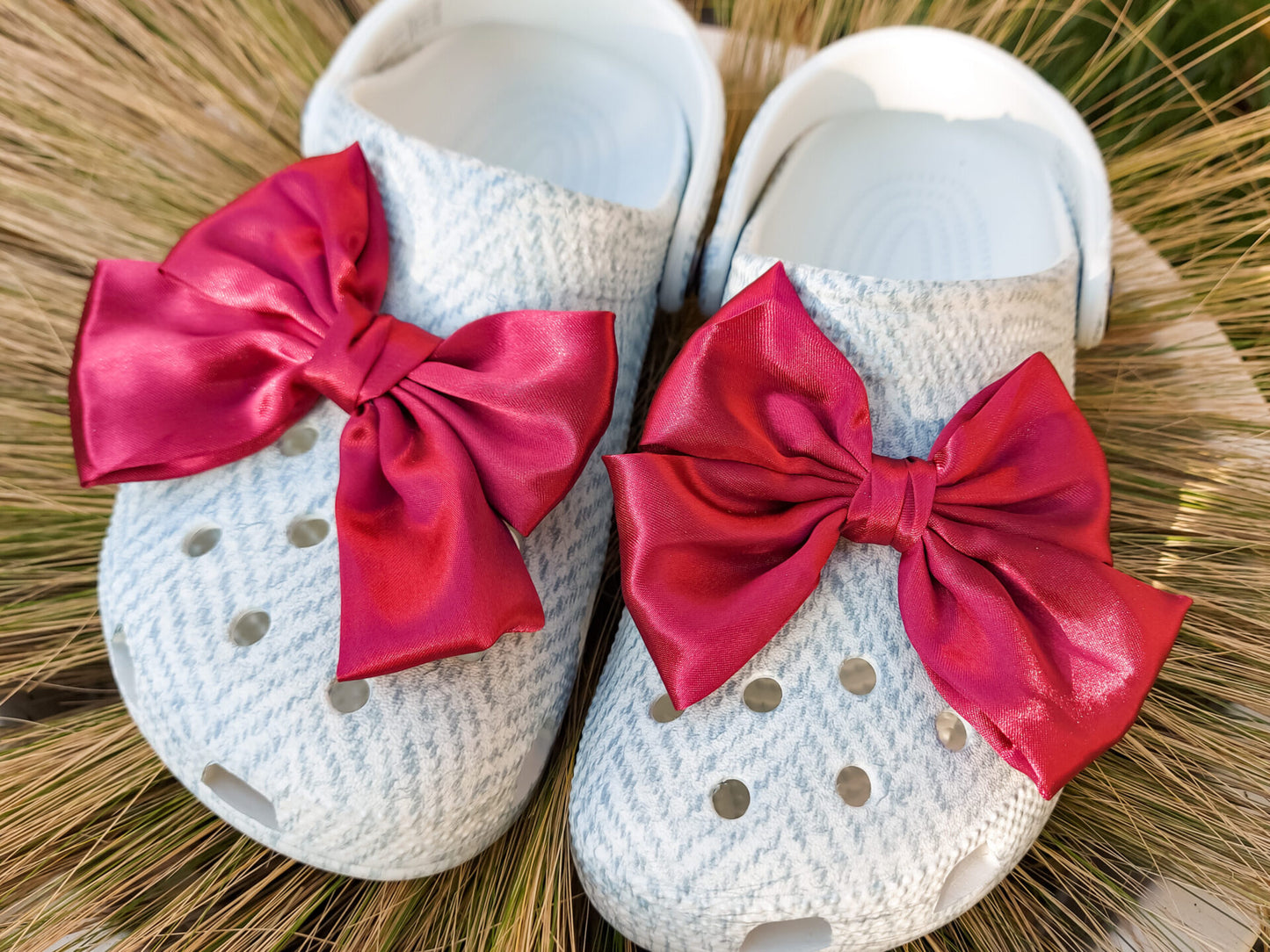 Satin Bow Clog Charms Set