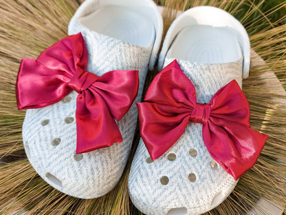 Satin Bow Clog Charms Set