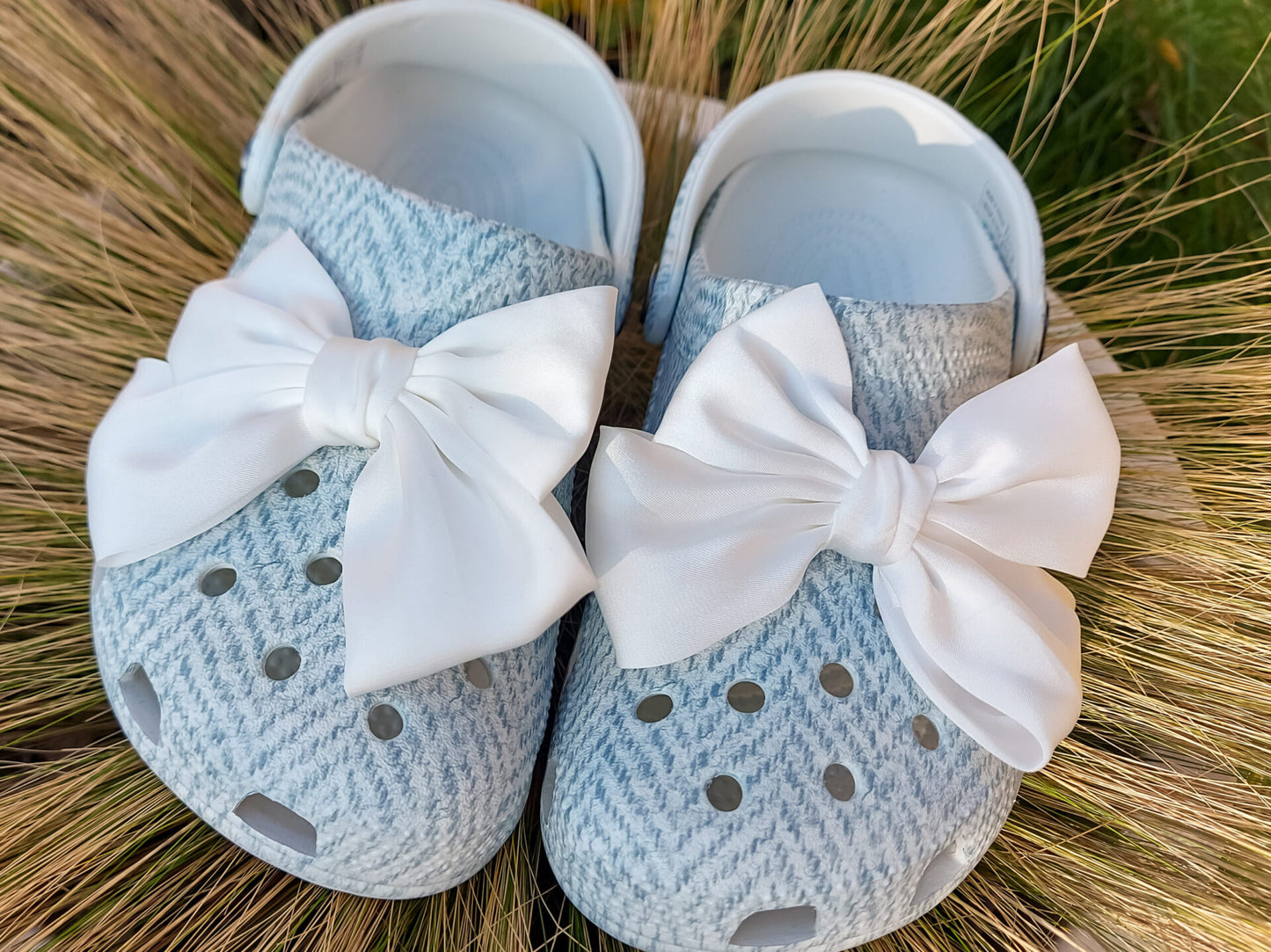 Satin Bow Clog Charms Set