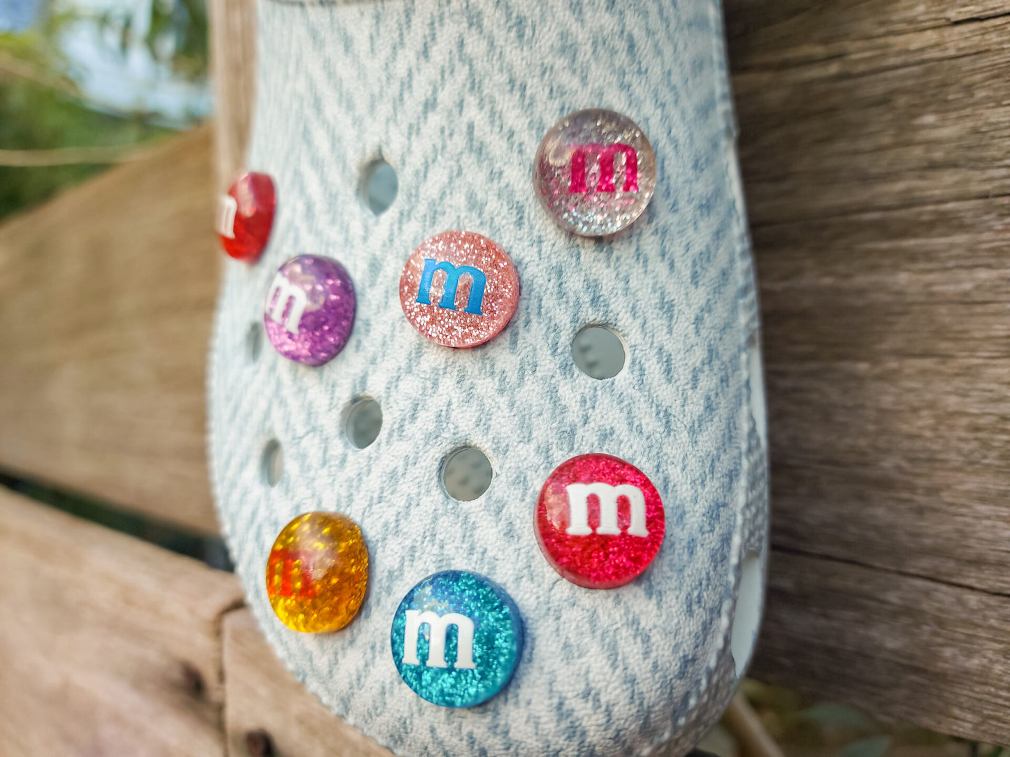 Glitter M&M Candy Clog Charms