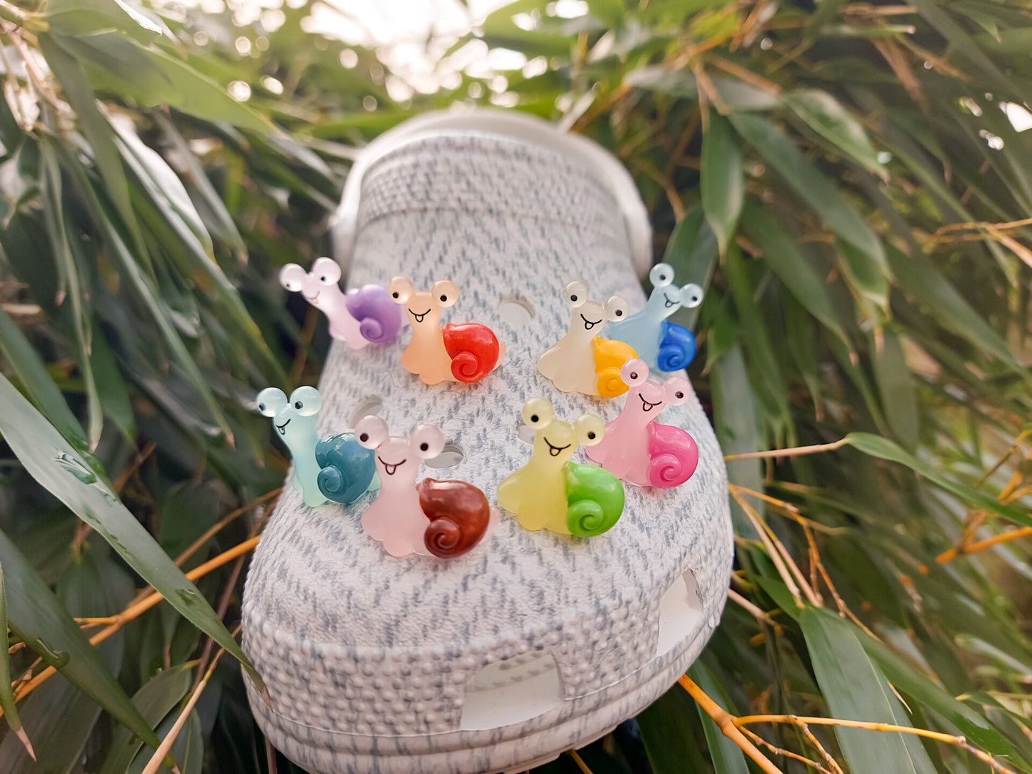 Luminous Snail Clog Charms