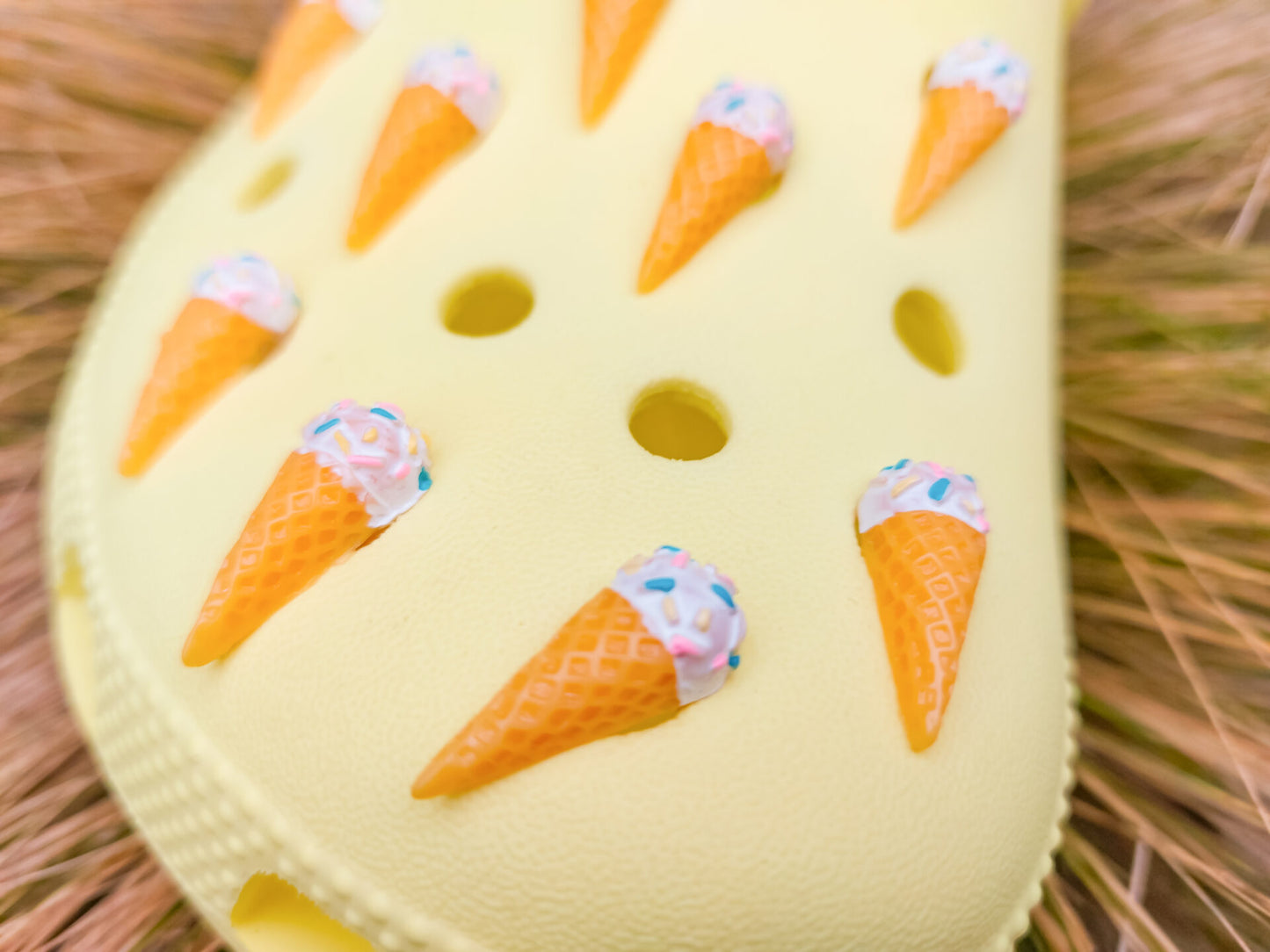 Ice Cream Cone Clog Charms