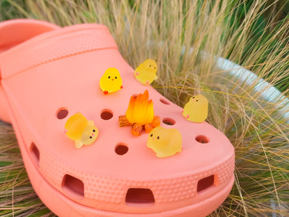 Chickens By The Fire Clog Charms 6pc Set