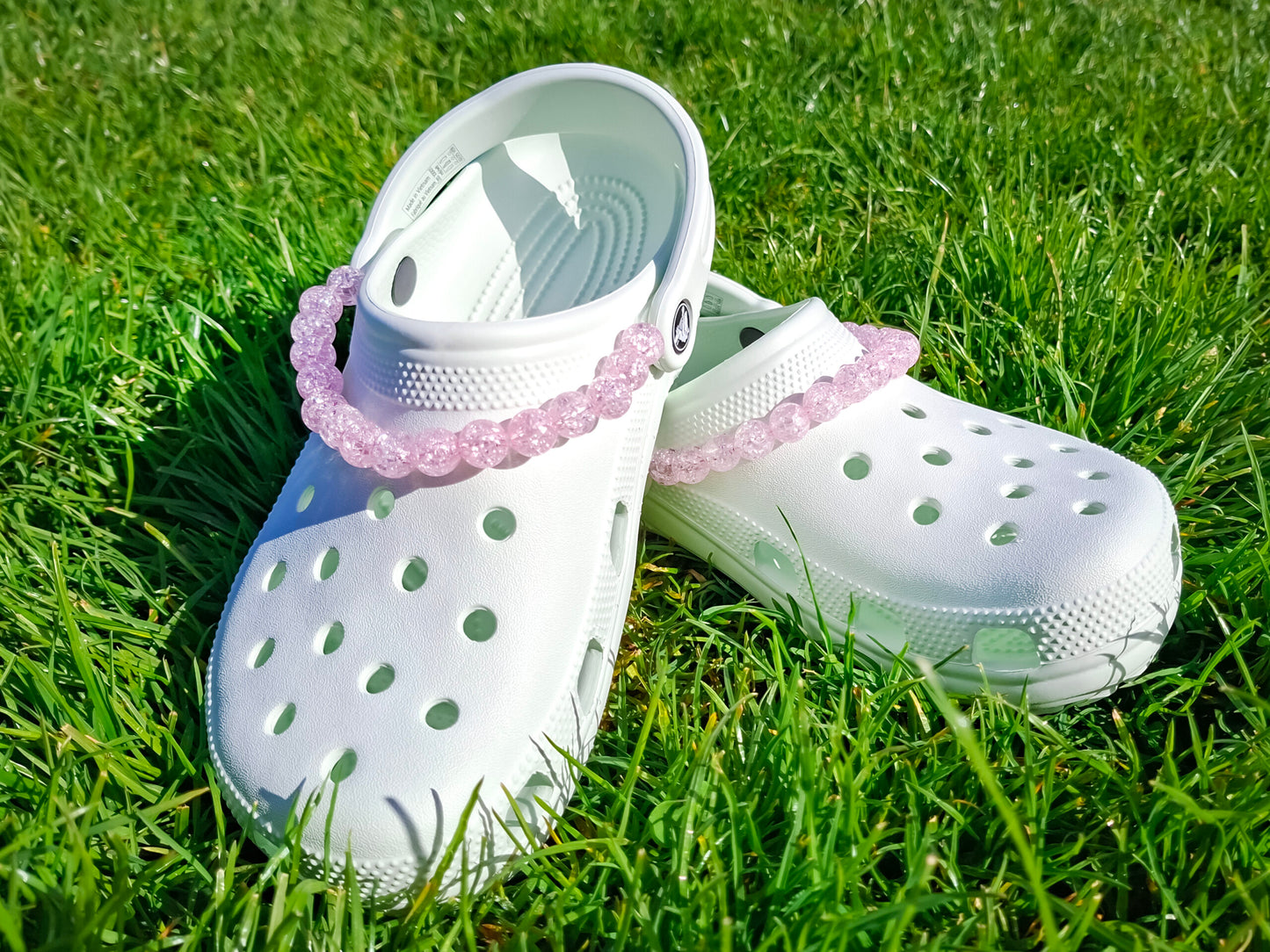 Pink Beaded Clog Chains 2pc Set