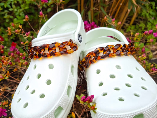 Leopard Print Clog Chains 2pc Set
