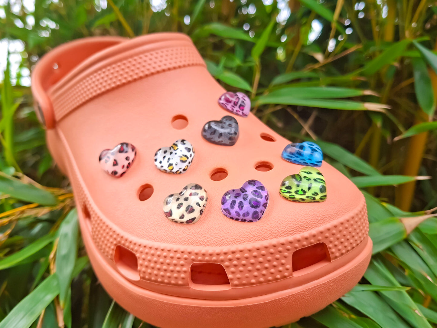 Leopard Heart Clog Charms