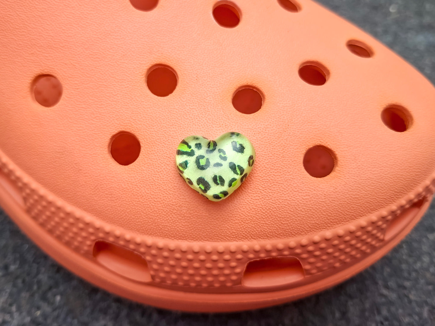 Leopard Heart Clog Charms