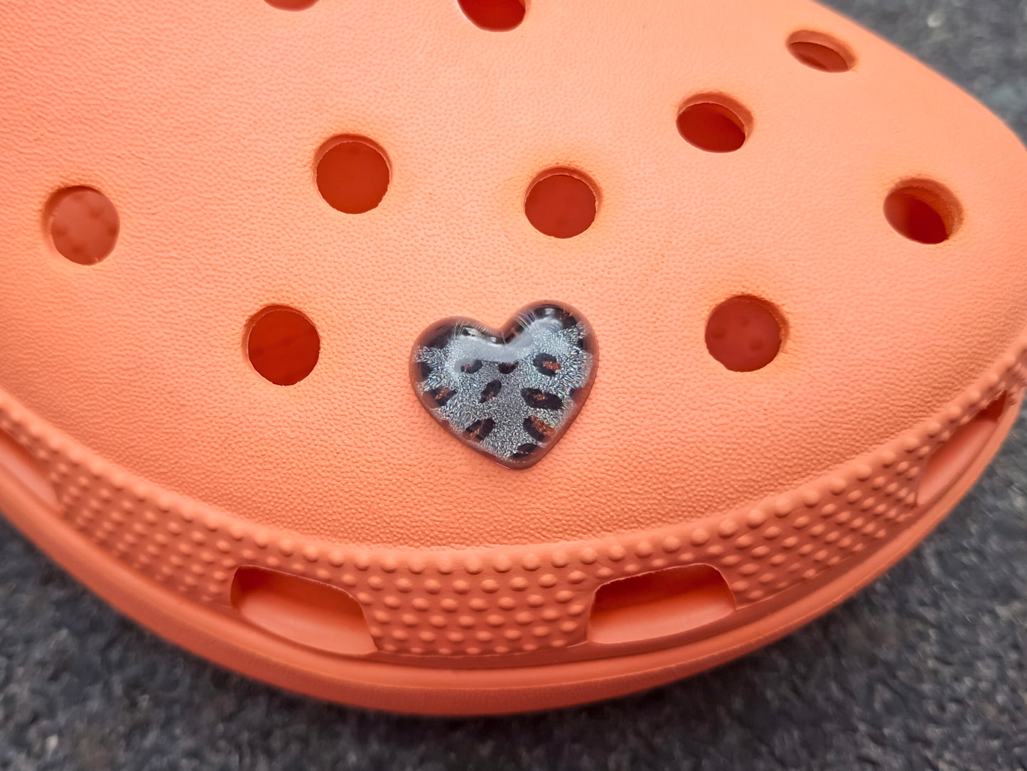 Leopard Heart Clog Charms