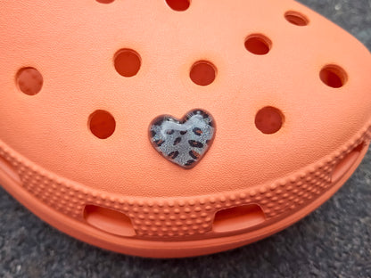 Leopard Heart Clog Charms