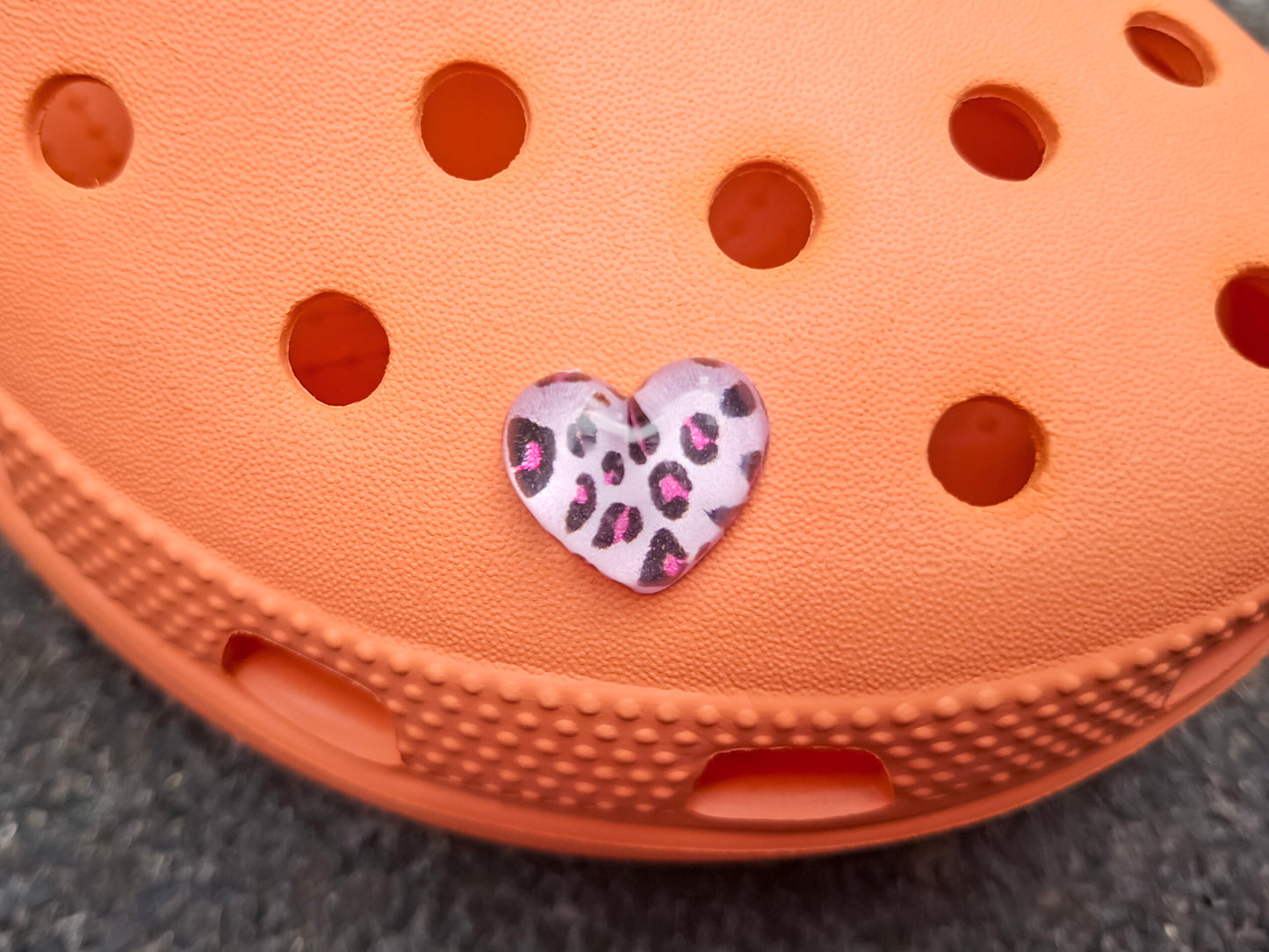 Leopard Heart Clog Charms