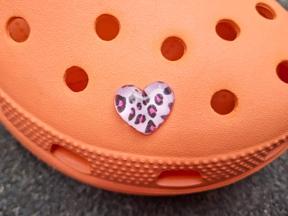 Leopard Heart Clog Charms