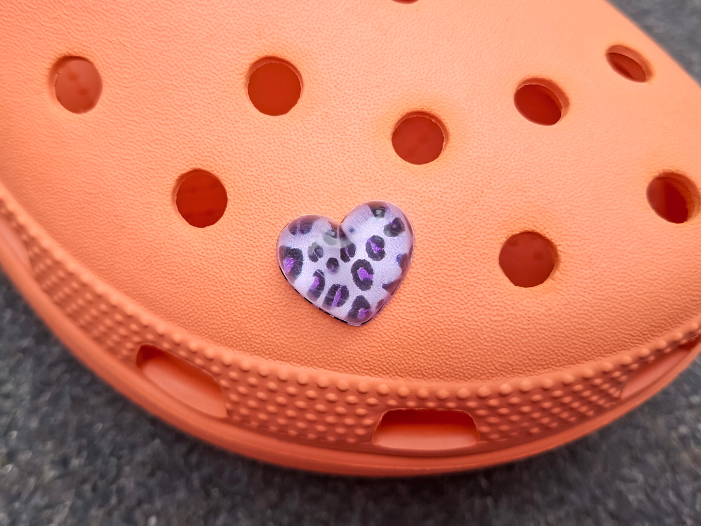 Leopard Heart Clog Charms