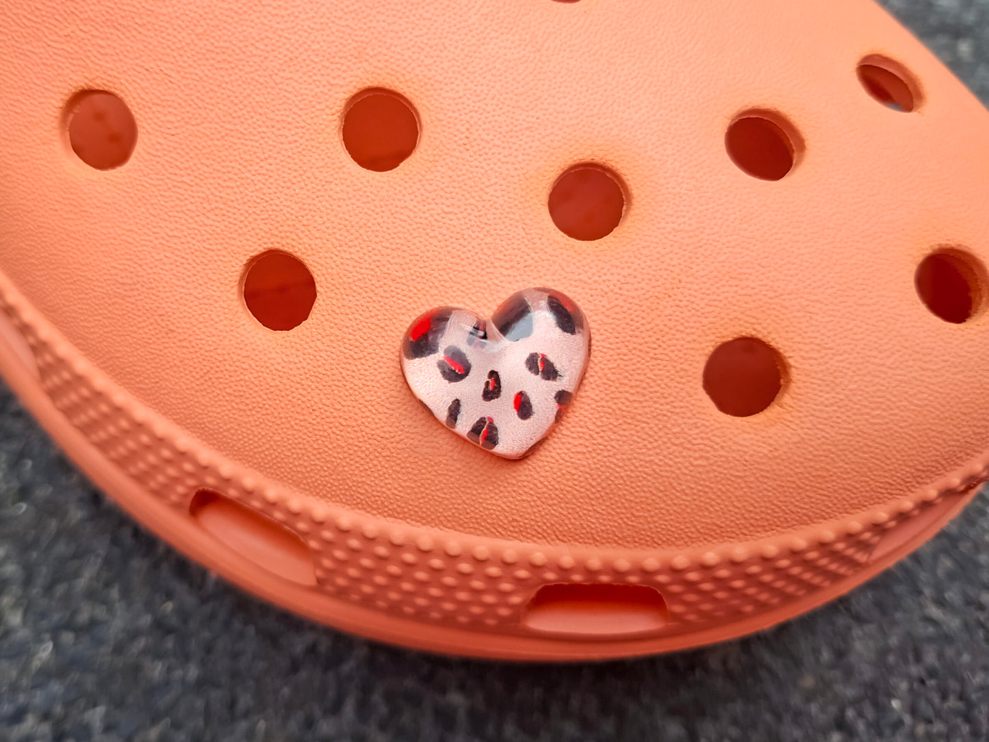 Leopard Heart Clog Charms
