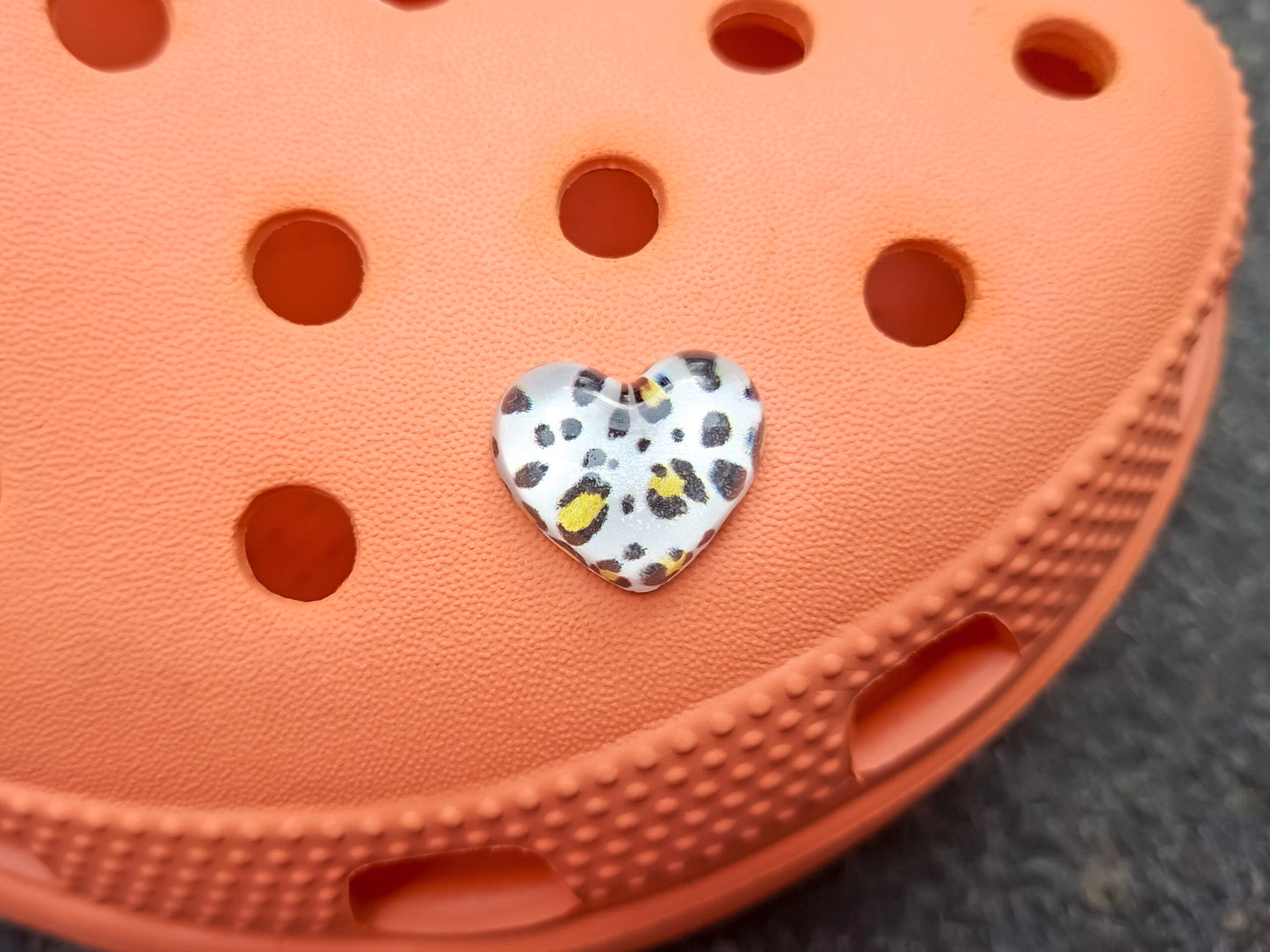 Leopard Heart Clog Charms