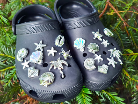 Silver Tropical Clog Charm 20pc Set