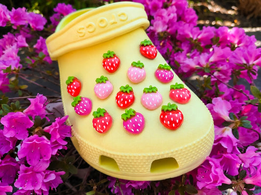 Sweet Strawberry Clog Charms