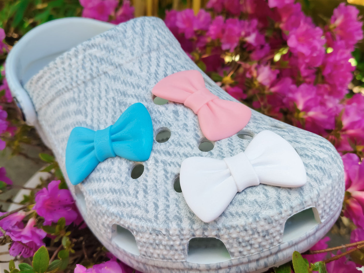 Glitter Mini Bow Clog Charms