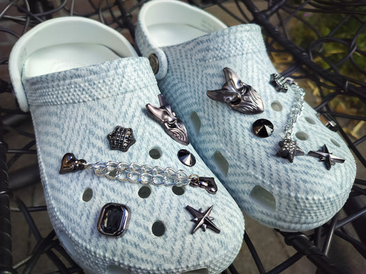 Dark Black Clog Charms 12pc Set