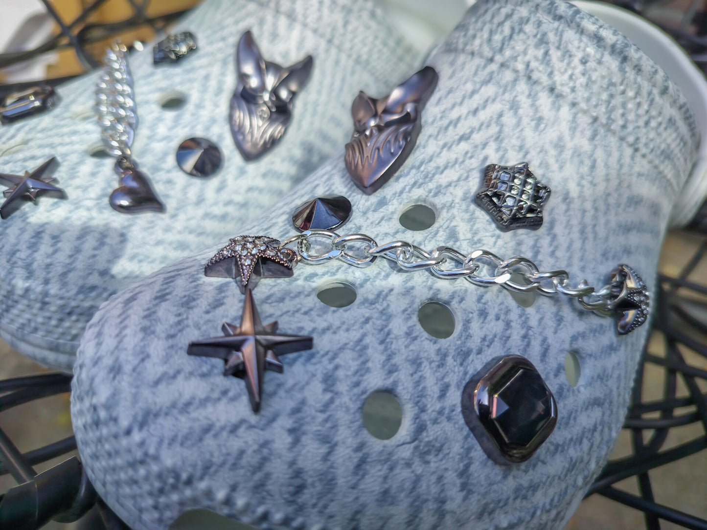 Dark Black Clog Charms 12pc Set