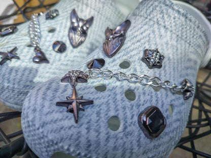 Dark Black Clog Charms 12pc Set