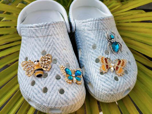 Rhinestone Bug Clog Charms