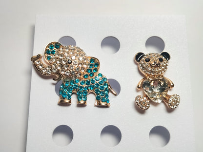 Cute Elephant & Bear Clog Charms