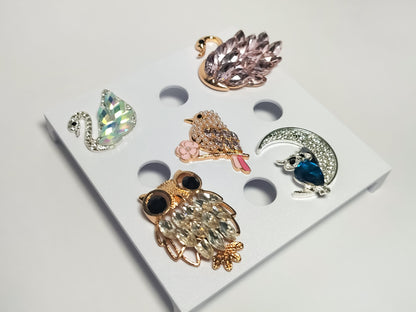 Crystal Bird Clog Charms