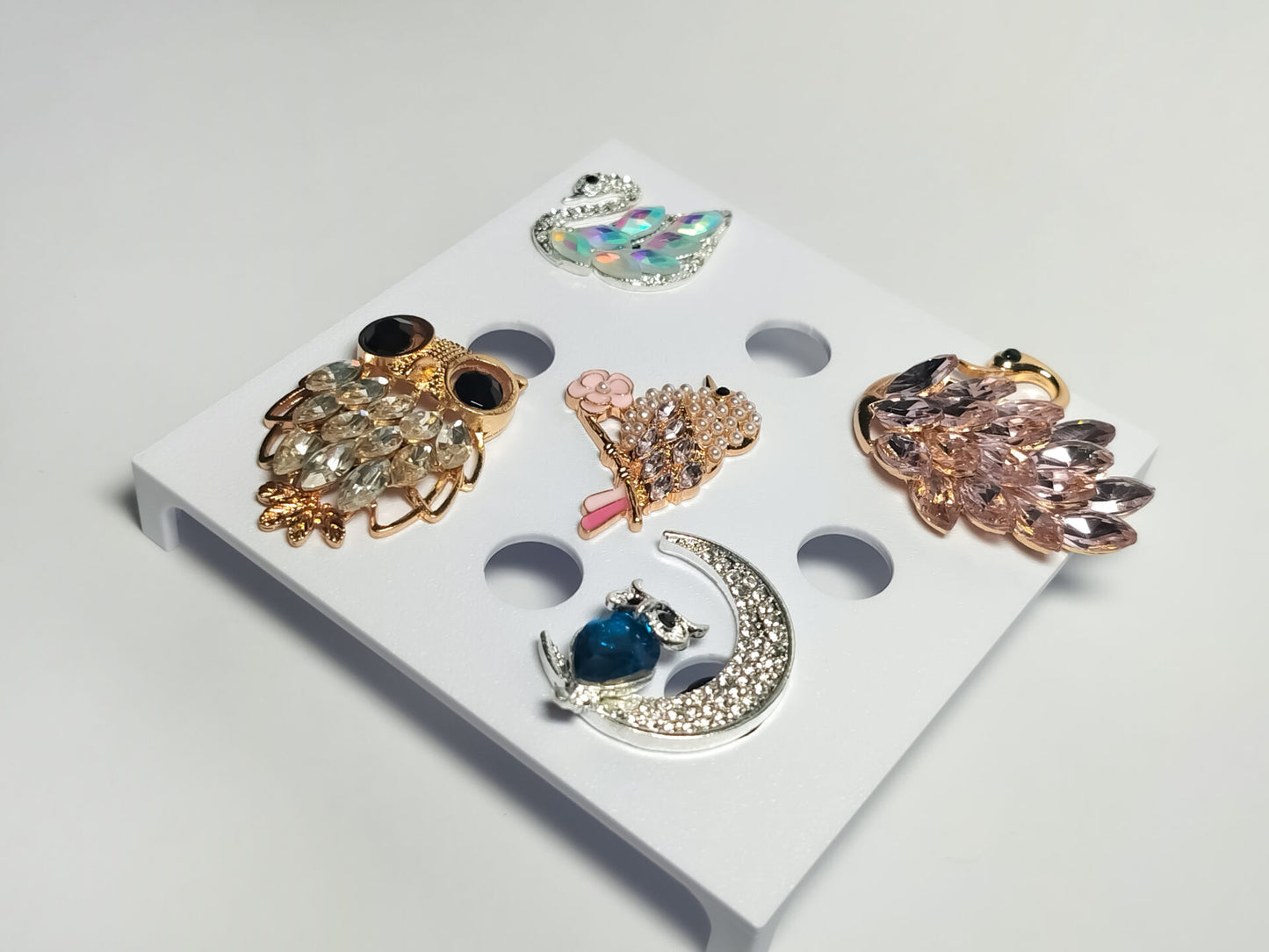 Crystal Bird Clog Charms