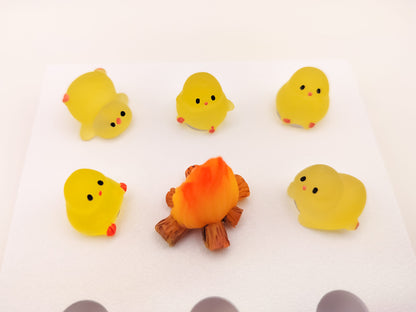 Chickens By The Fire Clog Charms 6pc Set
