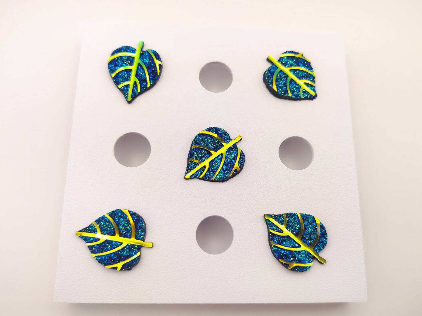 Blue & Gold Leaf Clog Charms