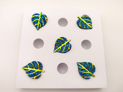 Blue & Gold Leaf Clog Charms