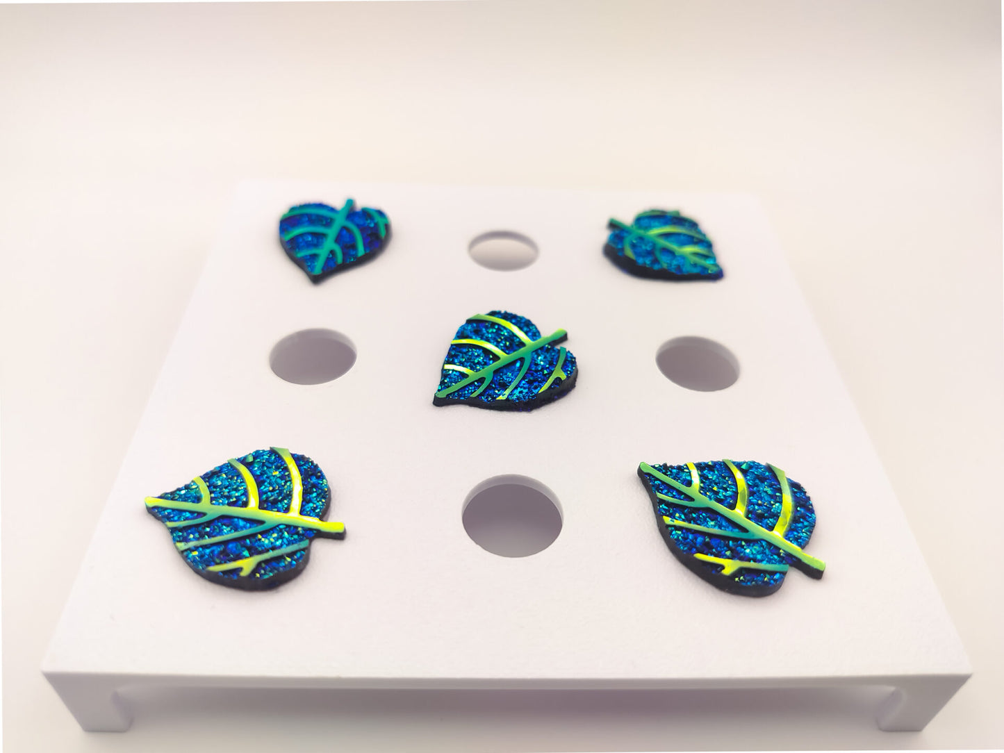Blue & Gold Leaf Clog Charms