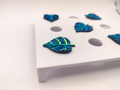 Blue & Gold Leaf Clog Charms