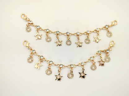 Gold Star Shoe Chains 2pc Set
