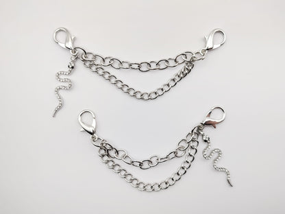 Rhinestone Snake Shoe Chains 2pc Set