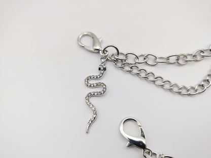 Rhinestone Snake Shoe Chains 2pc Set