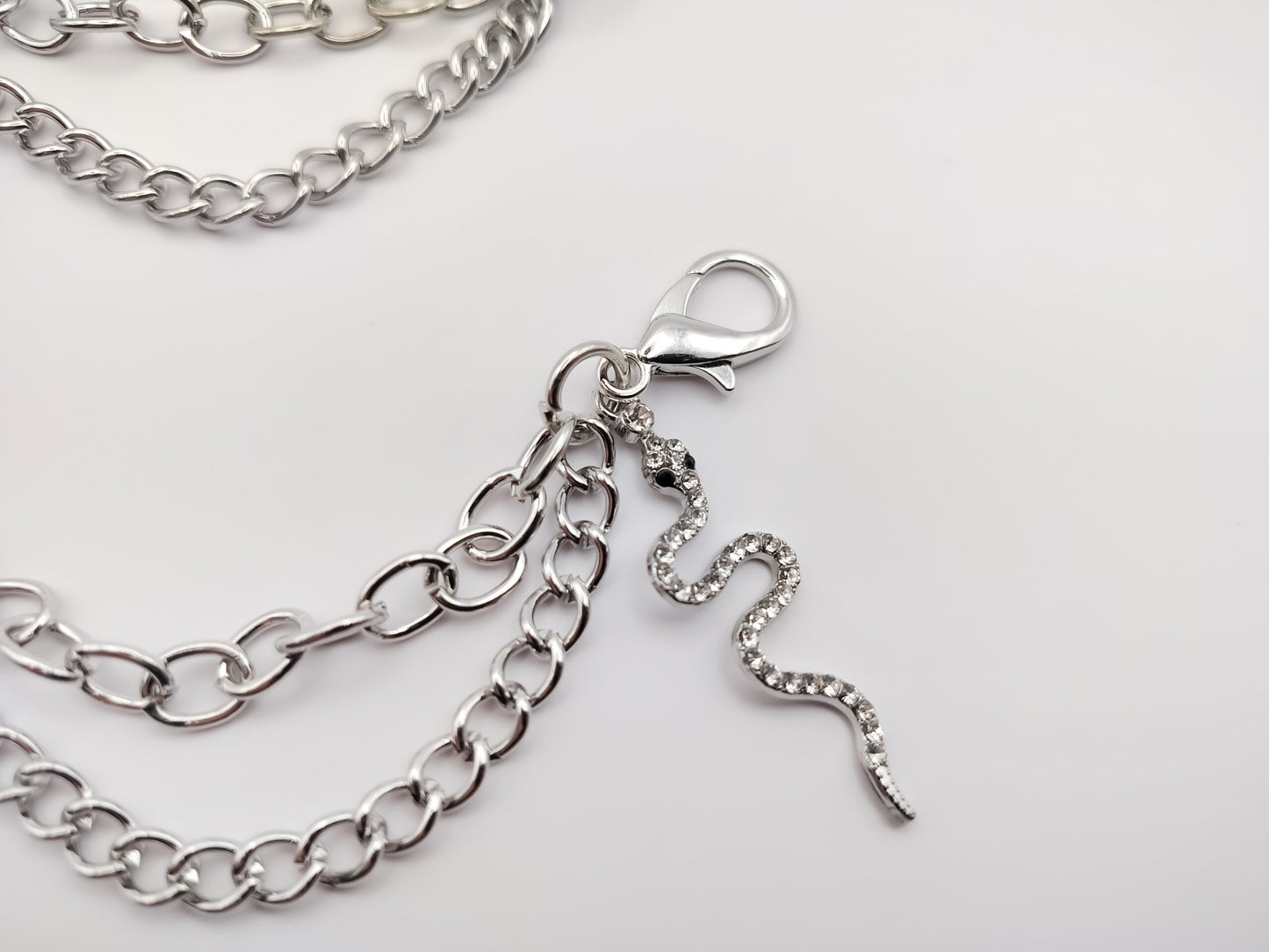 Rhinestone Snake Shoe Chains 2pc Set