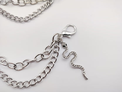 Rhinestone Snake Shoe Chains 2pc Set