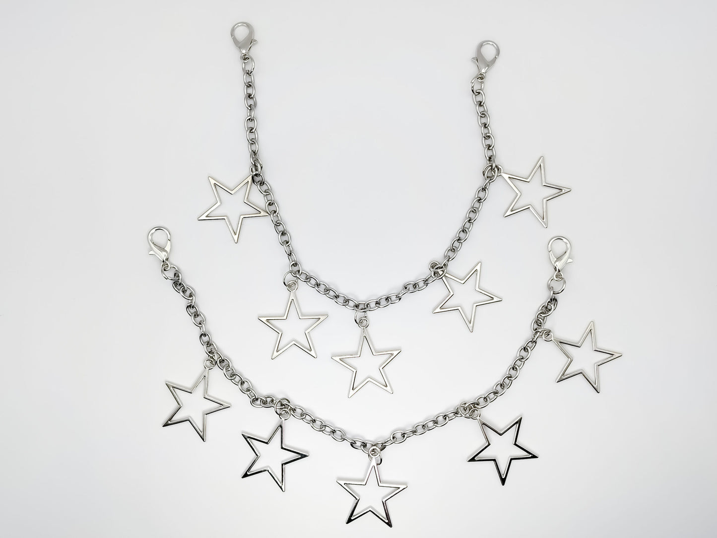 Silver Star Shoe Chains 2pc Set